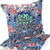 Set of Two 16" X 16" Blue and Pink Blown Seam Floral Indoor Outdoor Throw Pillow Polyester Modern Style