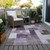 5' X 8' Eggplant Black And Lavender Geometric Washable Indoor Outdoor Area Rug