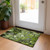 2' X 3' Fern Green and Gray Floral Washable Non Skid Indoor Outdoor Area Rug