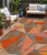 5' X 8' Rust Gray And Pink Geometric Washable Indoor Outdoor Area Rug