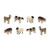 Set of Eight 0" Brown And White Polyresin Cow Figurine