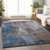 5' X 8' Coffee And Blue Abstract Washable Indoor Outdoor Area Rug