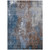 5' X 8' Coffee And Blue Abstract Washable Indoor Outdoor Area Rug