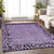 3' X 5' Purple Animal Print Washable Indoor Outdoor Area Rug