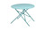 36" Aqua Rounded Aluminum Folding Outdoor Dining Table with Umbrella Hole