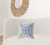 18" X 18" Off White And Blue Floral Blown Seam Suede Throw Pillow