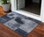 3' X 5' Navy Blue Gray And Charcoal Geometric Washable Indoor Outdoor Area Rug