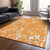 5' X 8' Orange Brown And Ivory Striped Washable Indoor Outdoor Area Rug