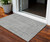 3' X 5' Gray And Ivory Geometric Washable Indoor Outdoor Area Rug Transitional Style - Gray, Ivory Color