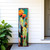 36" Blue Green And Orange Cactus Solid Wood Porch Sign
