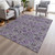 3' X 5' Purple And Gray Floral Washable Indoor Outdoor Area Rug - 880016832600