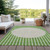 5' X 8' Green And Gray Striped Washable Indoor Outdoor Area Rug Transitional Style - Green, Gray Color