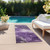 8' Runner Purple Abstract Washable Non Skid Indoor Outdoor Runner Rug Transitional Style - Purple Color