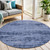 6' Denim Blue And Navy Blue Round Abstract Indoor Outdoor Area Rug