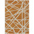 5' X 8' Copper And Beige Geometric Washable Indoor Outdoor Area Rug Transitional Style - Copper, Beige Color