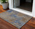 3' X 5' Navy Blue And Brown Abstract Washable Indoor Outdoor Area Rug