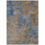3' X 5' Navy Blue And Brown Abstract Washable Indoor Outdoor Area Rug