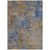 3' X 5' Navy Blue And Brown Abstract Washable Indoor Outdoor Area Rug