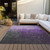 5' X 8' Purple And Dark Gray Ombre Washable Indoor Outdoor Area Rug