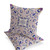 Set of Two 16" X 16" Blue and Purple Blown Seam Floral Indoor Outdoor Throw Pillow Polyester Classic Design