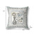 16" x 16" Cream Peacock Blown Seam Floral Indoor Outdoor Throw Pillow Modern Style