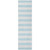8' Runner Sky Blue Striped Washable Non Skid Indoor Outdoor Runner Rug