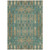 3' X 5' Teal Blue Taupe And Beige Moroccan Washable Indoor Outdoor Area Rug