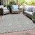 5' X 8' Gray And Ivory Chevron Washable Indoor Outdoor Area Rug - Gray, Ivory