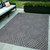 6' X 9' Gray and Blue Geometric Stain Resistant Indoor Outdoor Area Rug