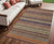 5' X 8' Orange Striped Washable Non Skid Indoor Outdoor Area Rug