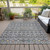 3' X 5' Gray Ivory And Gold Geometric Washable Indoor Outdoor Area Rug