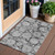 3' X 5' Gray Charcoal And Silver Floral Washable Indoor Outdoor Area Rug - Gray, Charcoal, Silver