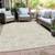 5' X 8' Ivory And Beige Floral Washable Indoor Outdoor Area Rug - Ivory, Beige