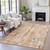 3' X 5' Orange And Gray Abstract Washable Indoor Outdoor Area Rug - Orange, Gray