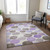 3' X 5' Purple Brown And Ivory Geometric Washable Indoor Outdoor Area Rug
