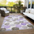 3' X 5' Purple Brown And Ivory Geometric Washable Indoor Outdoor Area Rug