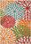 5' X 8' Ivory Green Blue Red And Orange Floral Indoor Outdoor Area Rug
