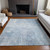 5' X 8' Sky Blue And Ivory Abstract Washable Indoor Outdoor Area Rug - 880016400144