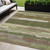 5' X 8' Olive Green Abstract Washable Indoor Outdoor Area Rug