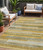5' X 8' Gold Wheat And Ivory Striped Washable Indoor Outdoor Area Rug