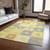 3' X 5' Yellow Blue And Terra Cotta Geometric Washable Indoor Outdoor Area Rug - 880016402025