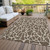 3' X 5' Brown And Beige Geometric Washable Indoor Outdoor Area Rug - 880016750607