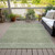 5' X 8' Green And Ivory Chevron Washable Indoor Outdoor Area Rug Modern Style - Green, Ivory Color