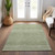 5' X 8' Green And Ivory Chevron Washable Indoor Outdoor Area Rug Modern Style - Green, Ivory Color