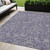 5' X 8' Eggplant Purple And Gray Floral Washable Indoor Outdoor Area Rug