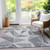 3' X 5' Pewter Charcoal And Gray Geometric Washable Indoor Outdoor Area Rug