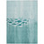 3' X 5' Teal Blue Aqua And Ivory Nautical Washable Indoor Outdoor Area Rug