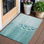 3' X 5' Teal Blue Aqua And Ivory Nautical Washable Indoor Outdoor Area Rug