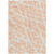 3' X 5' Peach and Ivory Abstract Washable Non Skid Indoor Outdoor Area Rug