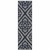2' X 8' Blue and Ivory Geometric Stain Resistant Indoor Outdoor Area Rug